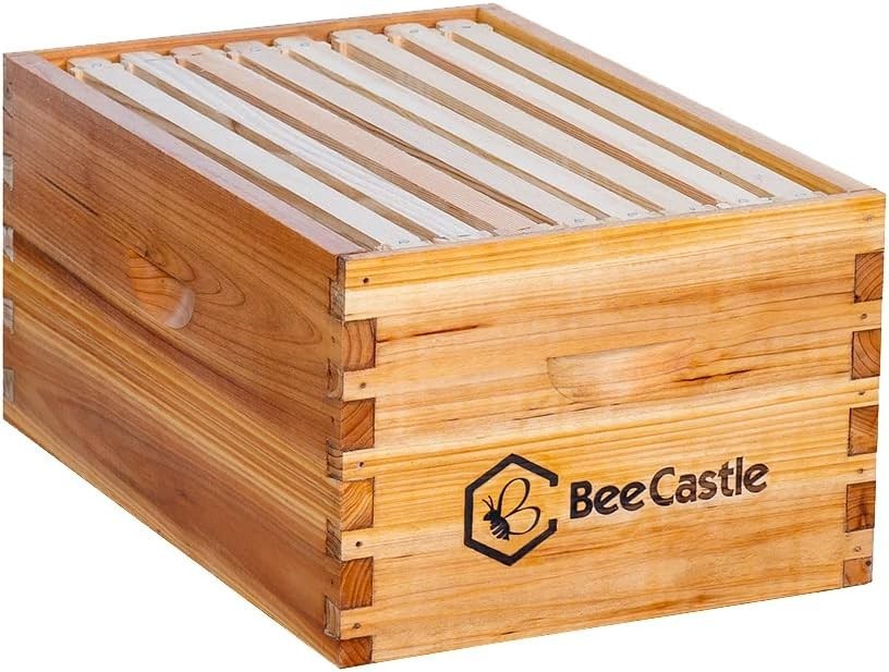 Unassembled 8 Frame Cedar Langstroth Beehive Box - Waterproof and Durable Design