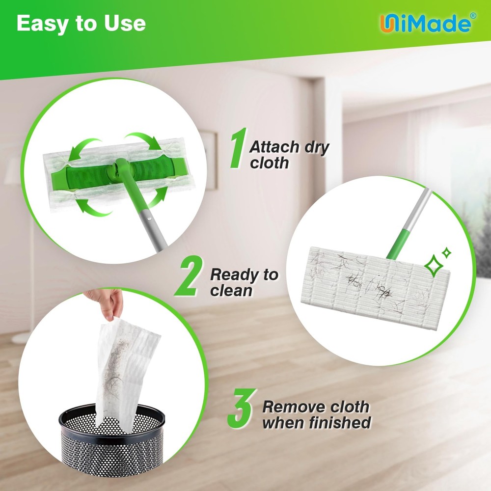 Dry Sweeping Cloths, 100 Count Mop Refill Compatible with Swiffer Sweeper - D...