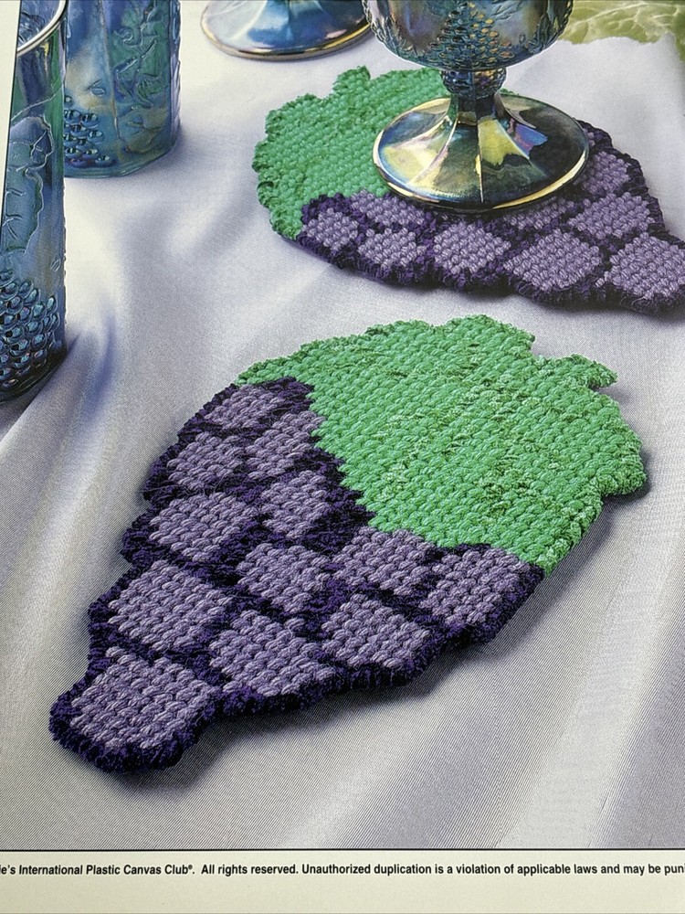 Grape Coasters Annie's Attic Plastic Canvas Pattern Page