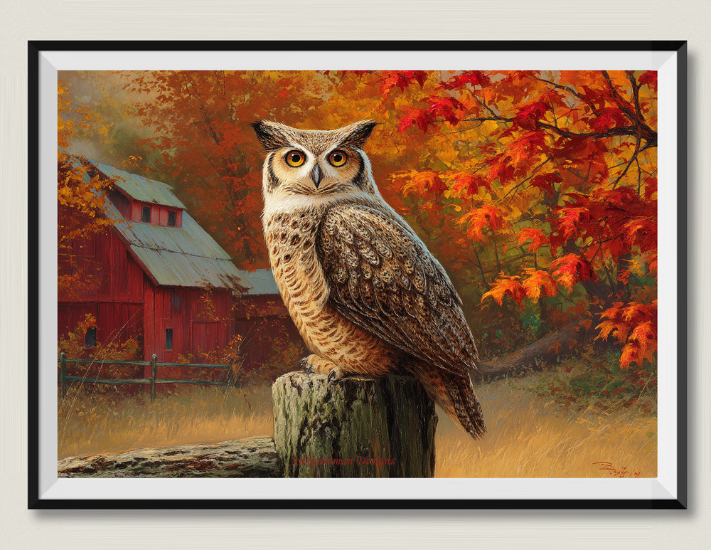 Autumn Sentinel 1 -  Chart Counted Cross Stitch Patterns Needlework DMC Color