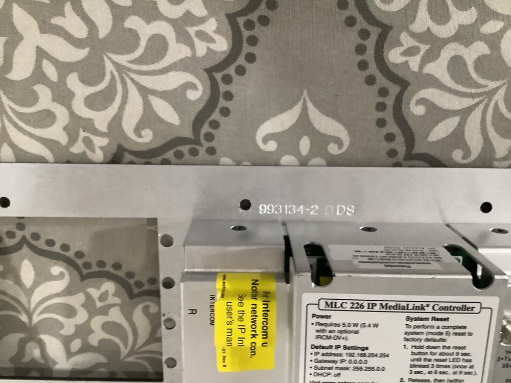 Extron Media Link MLC 226 IP AAP Secondary Control Panel