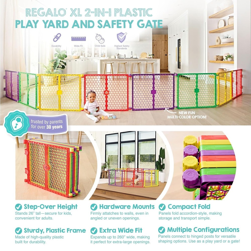 Super Wide Baby Gate & Playpen Combo