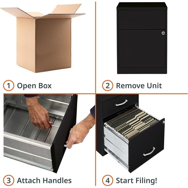 Efficient Home Office File Cabinet Lockable Steel Drawer Storage Solution New