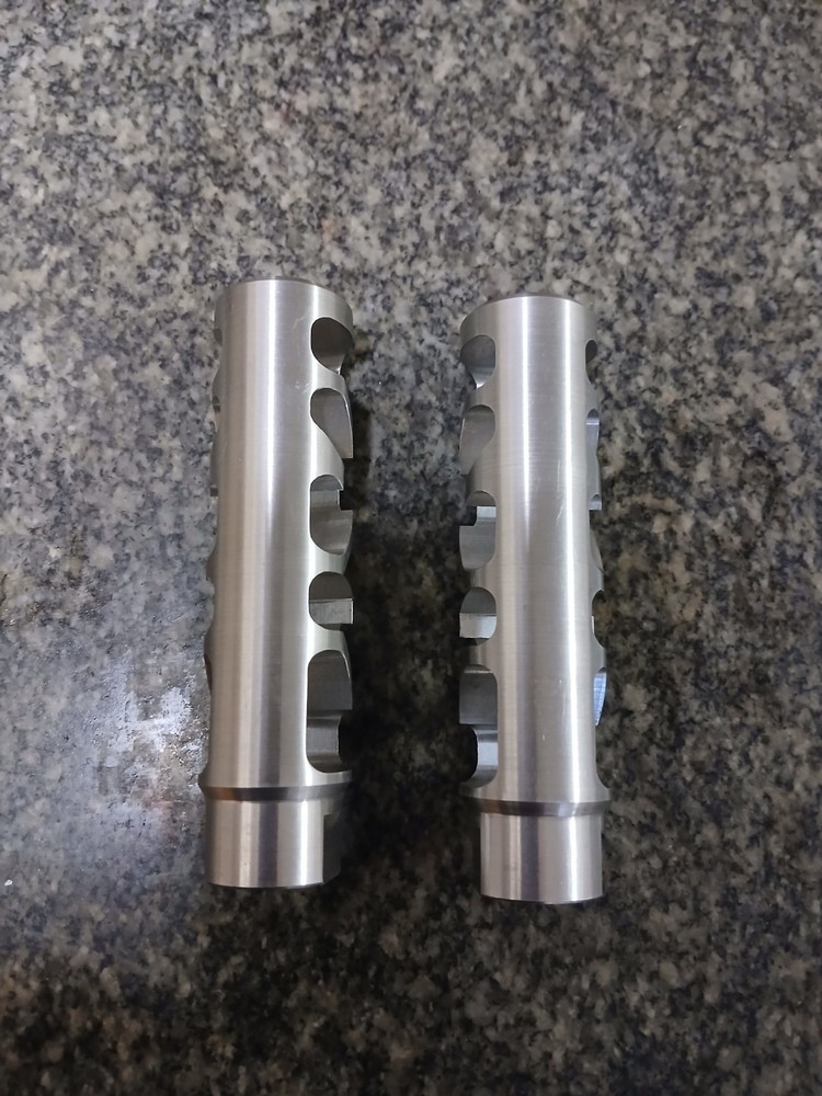 Lot Of 2 Aluminum 5/8-24 Thread Decorative Muzzle End Custom Piece