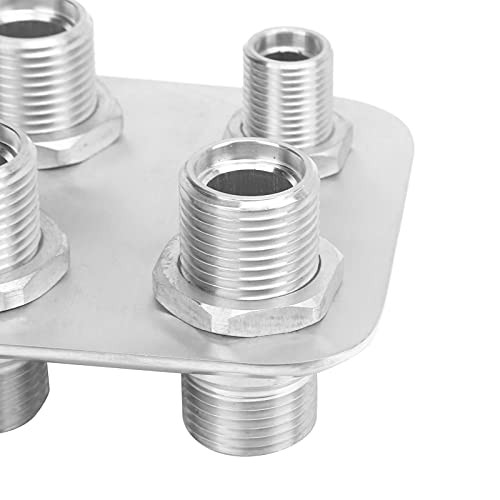 A/C Bulkhead, Car 4-Port Air Conditioning Bulkhead Hose Fitting Silver