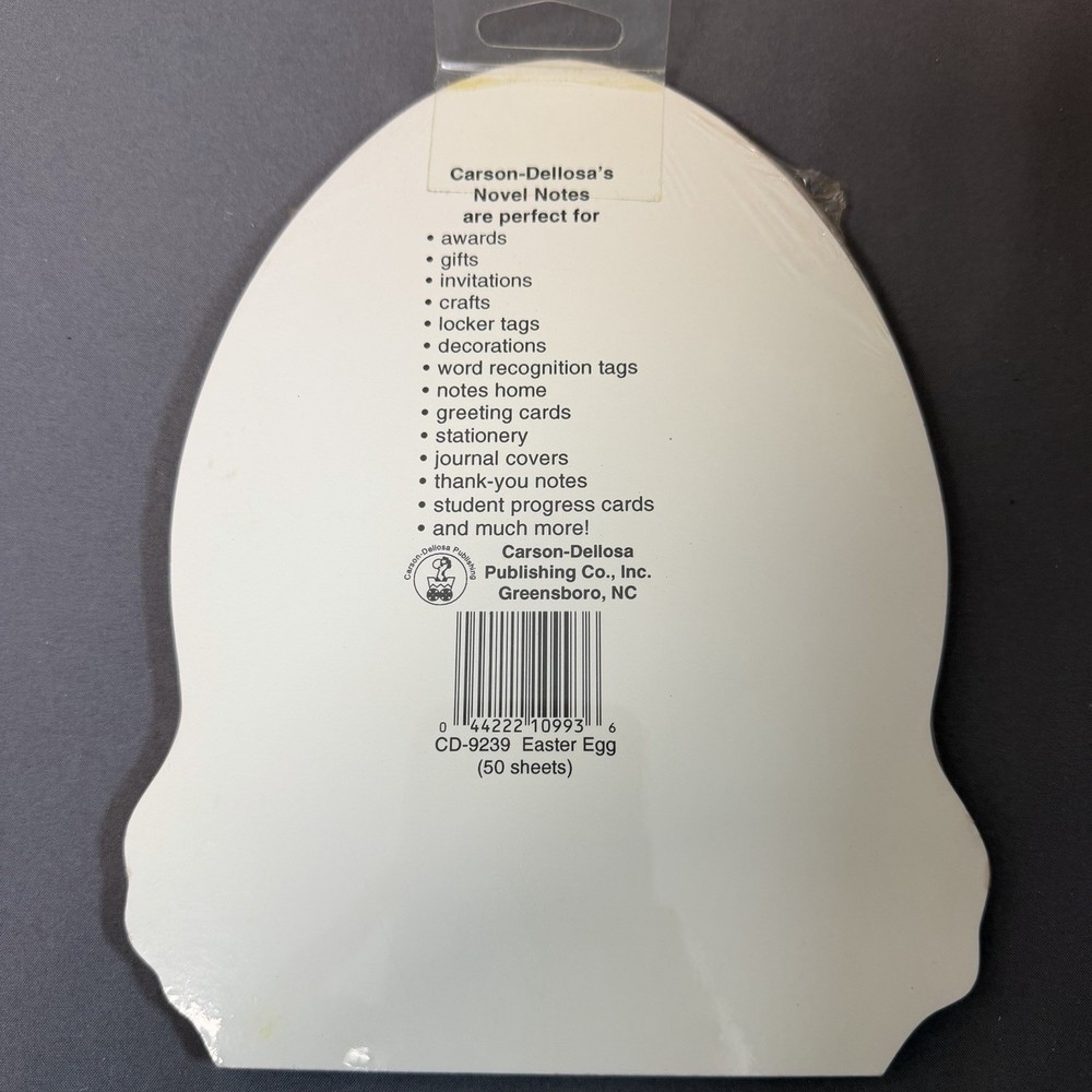 Vintage Carson Dellosa Smiling Easter Egg Note Pad Y2K 50 Sheets New Classroom