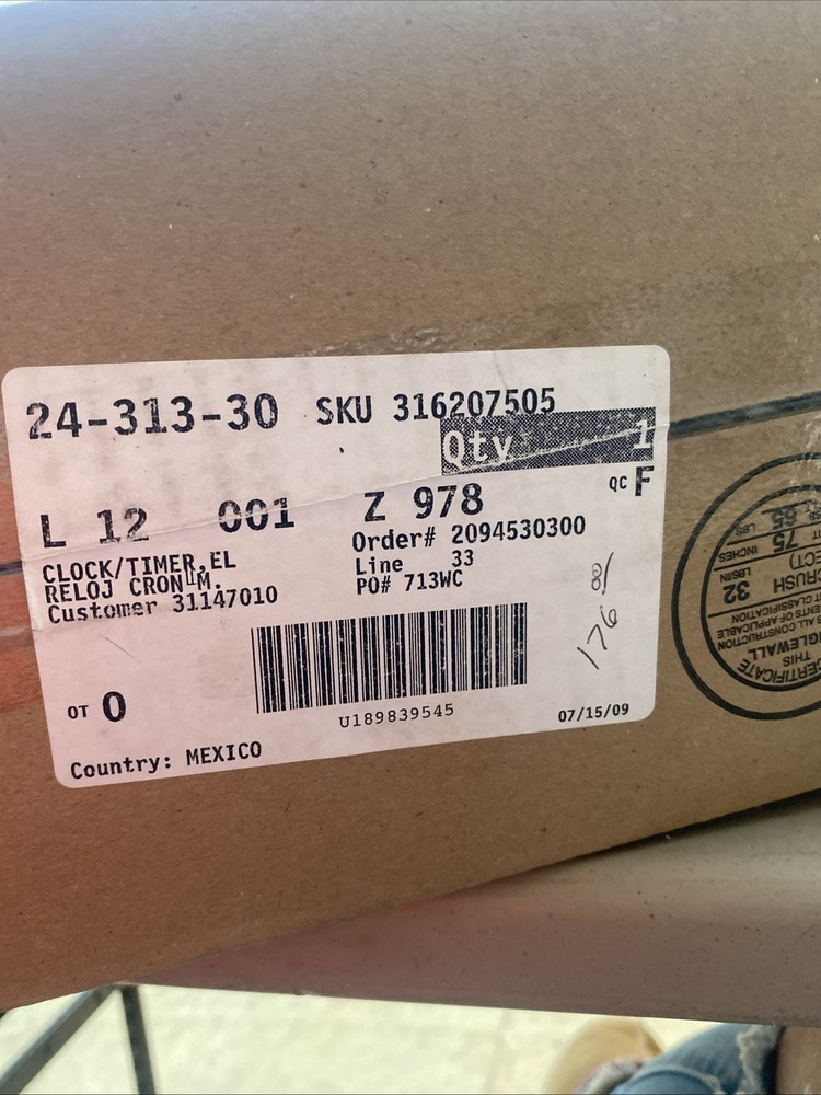 316207505 Clock/Timer Electronic Replacement Part New in box