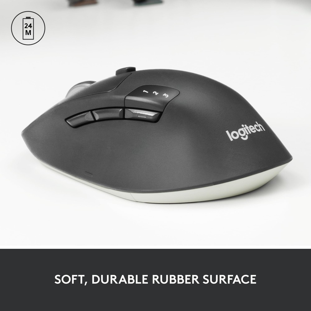 Logitech M720 Triathlon Multi-Device Wireless Mouse, Bluetooth, USB Unifying ...