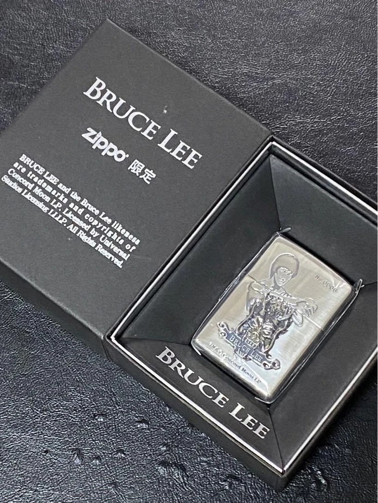 Zippo Bruce Lee 3D Metal Silver One Sided Processing Lighter Regular Japan