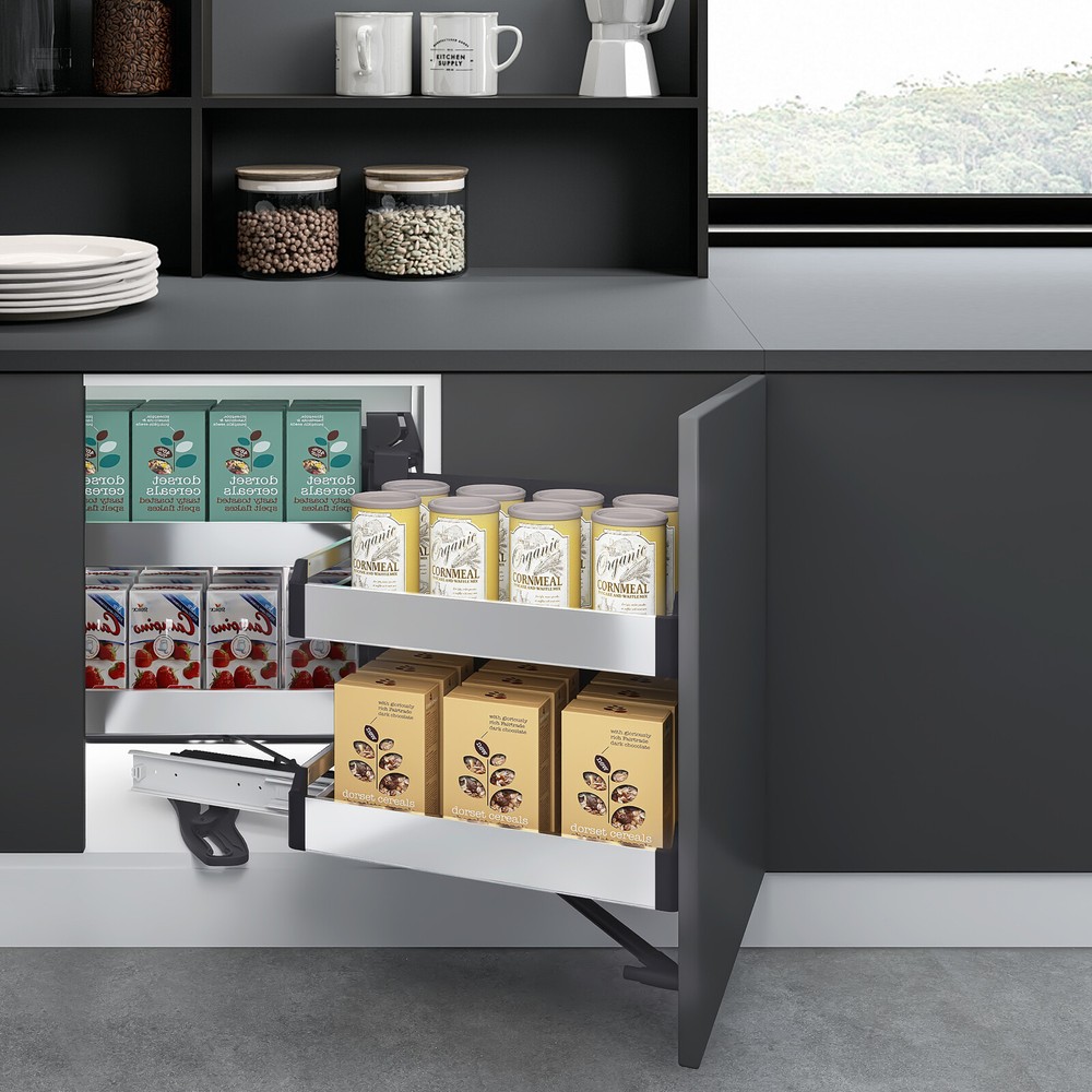 Blind Corner 39" Cabinet Pull Out Organizer, with Soft Close 2 Rolling Shelves.