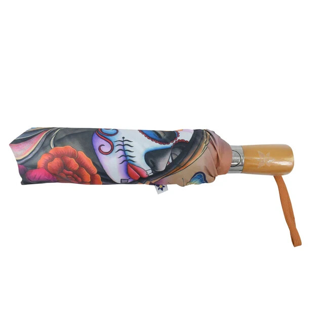 Anuschka Automatic Open-Close Printed Umbrella-Paradise Found Pink NWTBEAUTIFUL!