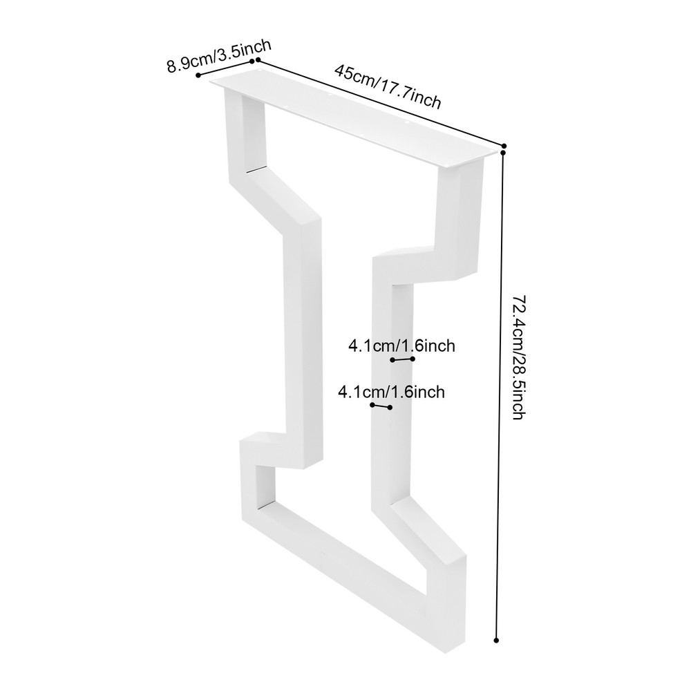 2PCS Steel Table Legs White Table Frame for Coffee Table Dining Table
