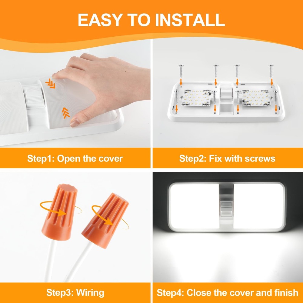RV Lights Interior Camper Light for Inside，12V Led RV Ceiling Light with Swit...