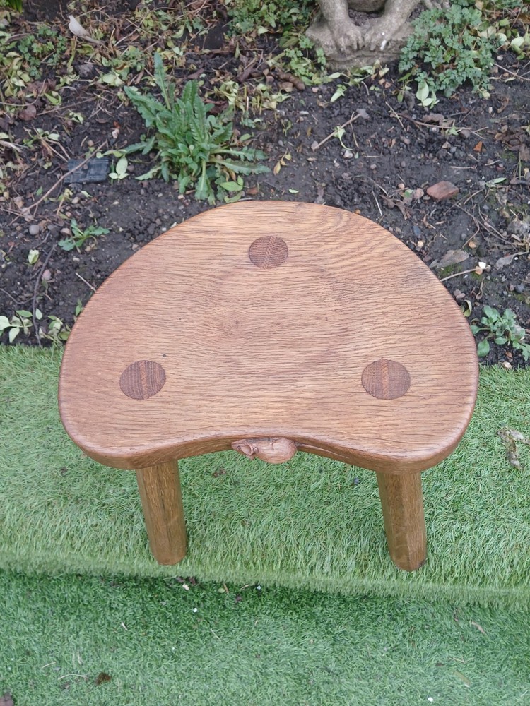 Robert Thompson 'The Mouseman' Stool Pre 1930s Vintage