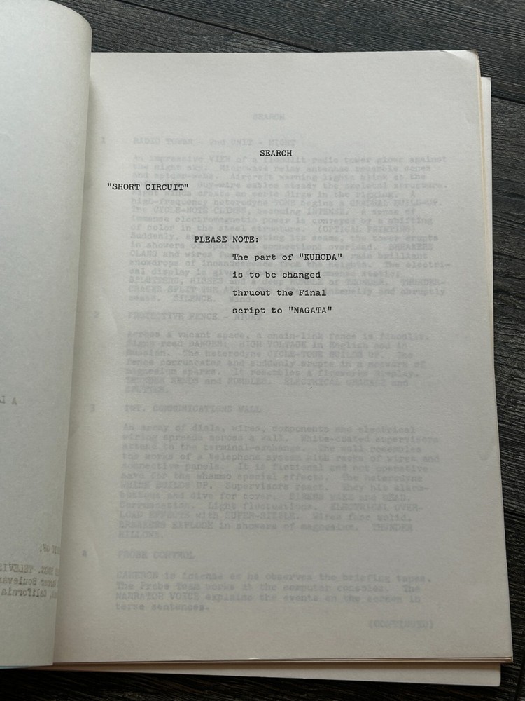 SEARCH TV Show Script Short Circuit Final Draft July 14 1972 Leslie Stevens