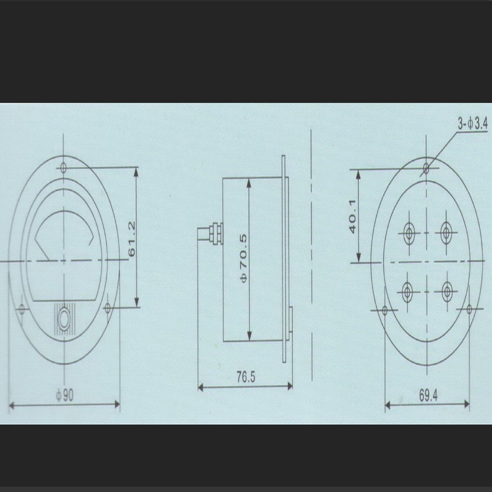 DC 30A Round Analog Ammeter Panel AMP Current Meter Dia. 90mm Direct Connect