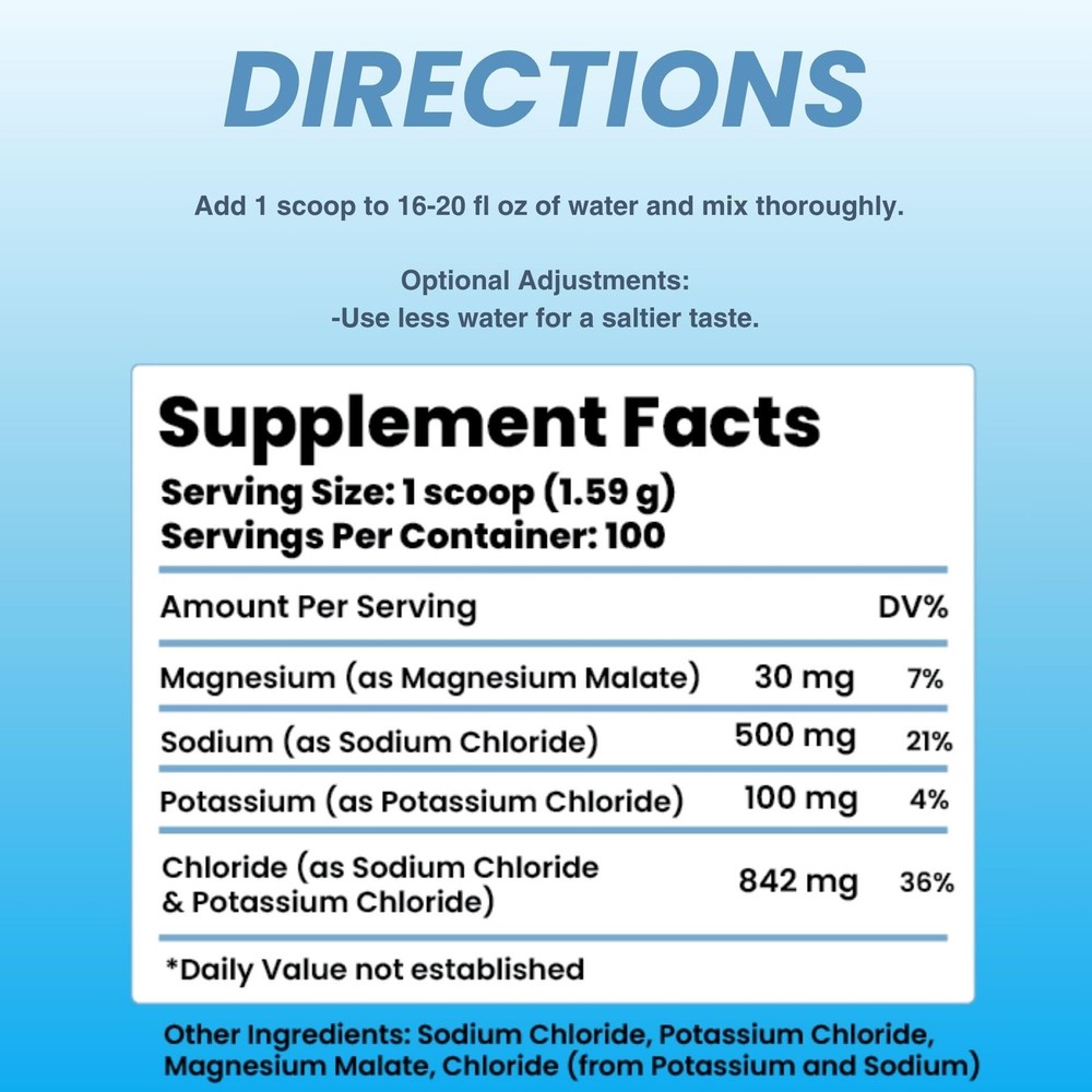 Electrolyte Powder Unflavored - 100 Servings - Sugar Free, Zero Carbs, Zero