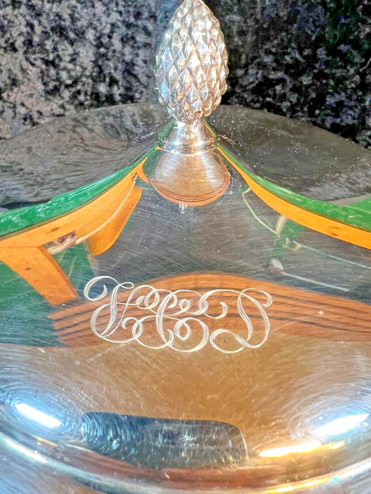 Vintage 2 Quart Covered Caserole/Server, Sheffield Silver Plate, Pyrex Bowl