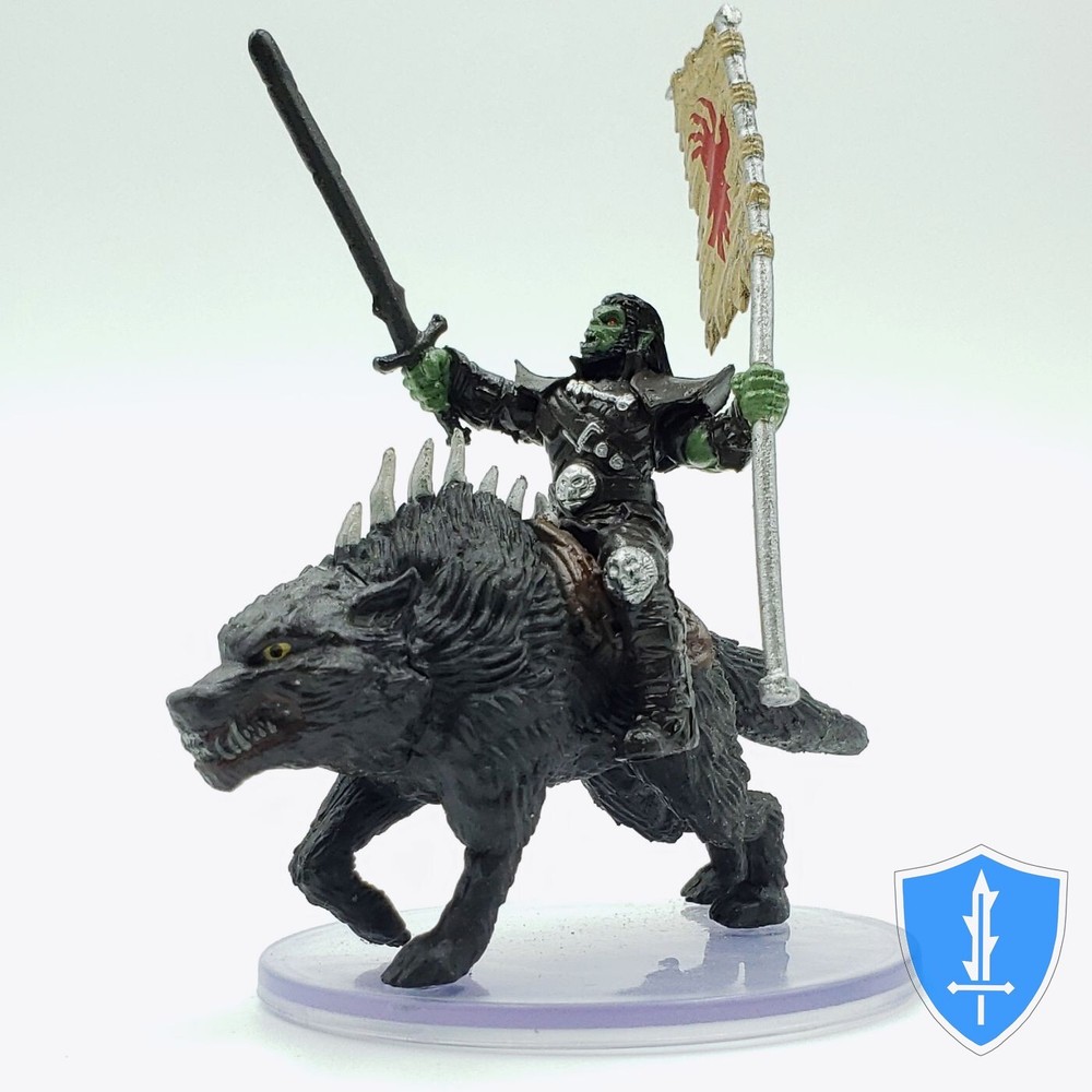 Orc Rider on Dire Wolf - Rusty Dragon Inn #44 Pathfinder Battles D&D Miniature