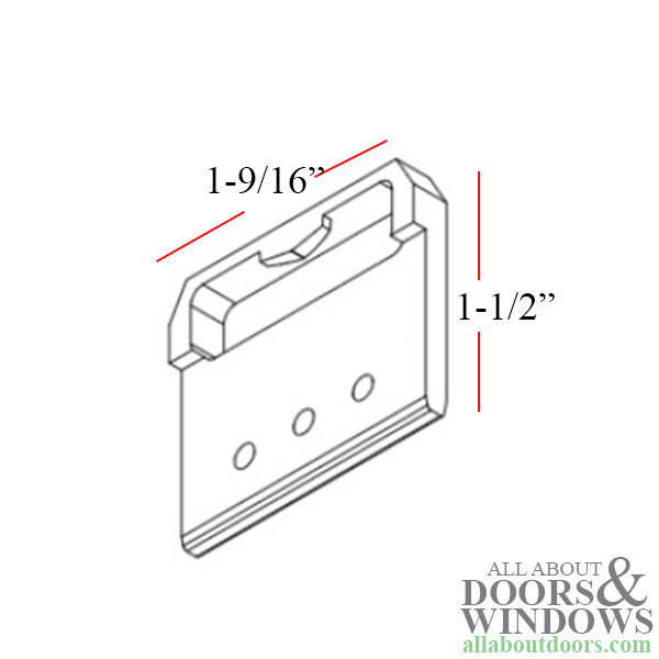 Keeper, Face Mount, Single / Double Hung Sliding Window Sash Lock Strike - White