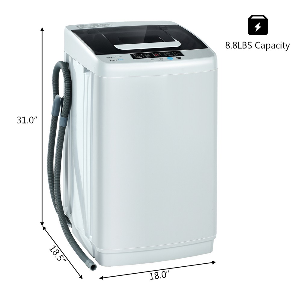 Full-Automatic Washing Machine Portable Compact Laundry Washer Spin 8.8 lbs