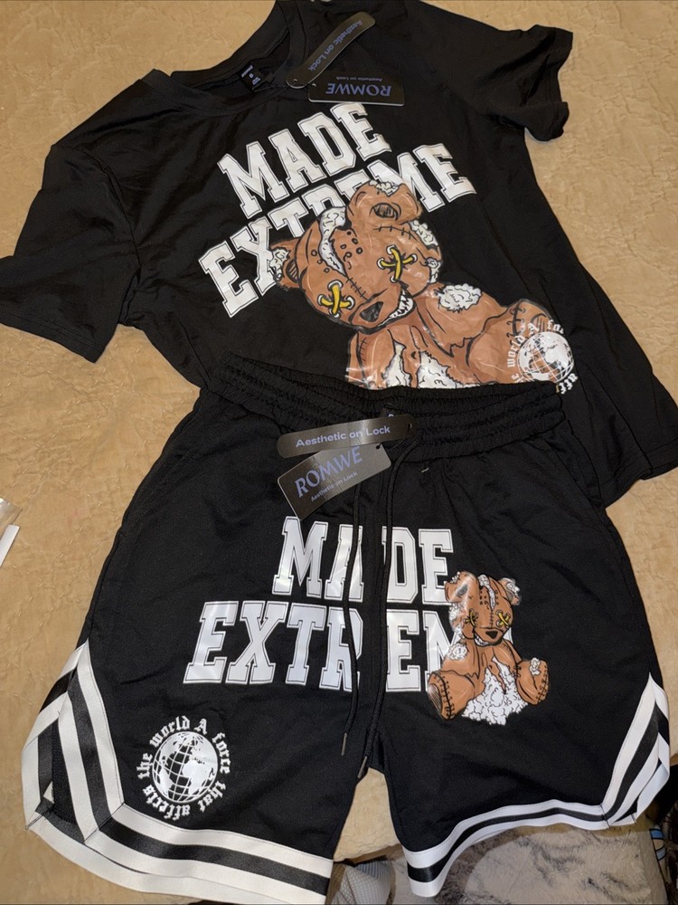 Romwe Set Made Extreme Bear NWT AA691
