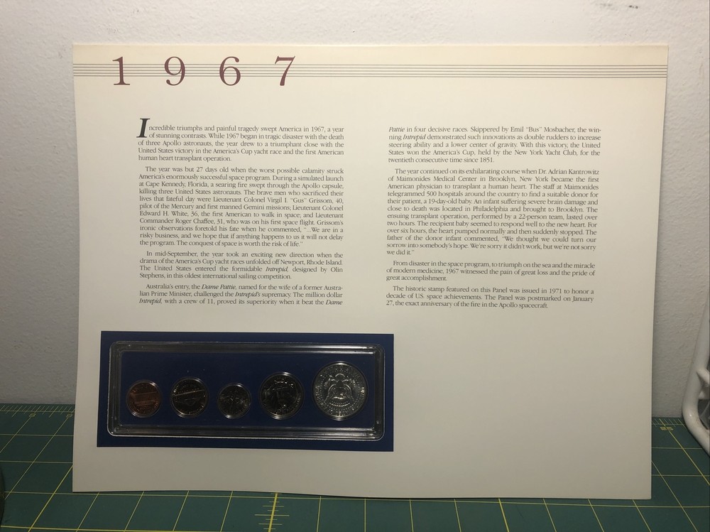 1967 Postal Commemorative Society Display Panel Special Mint Set + Stamps