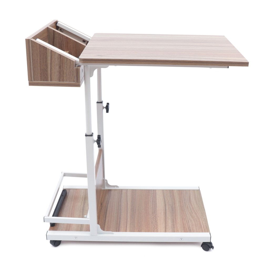 Height Adjustable Laptop Desk Rolling Bedside Table Computer Over Bed Standing