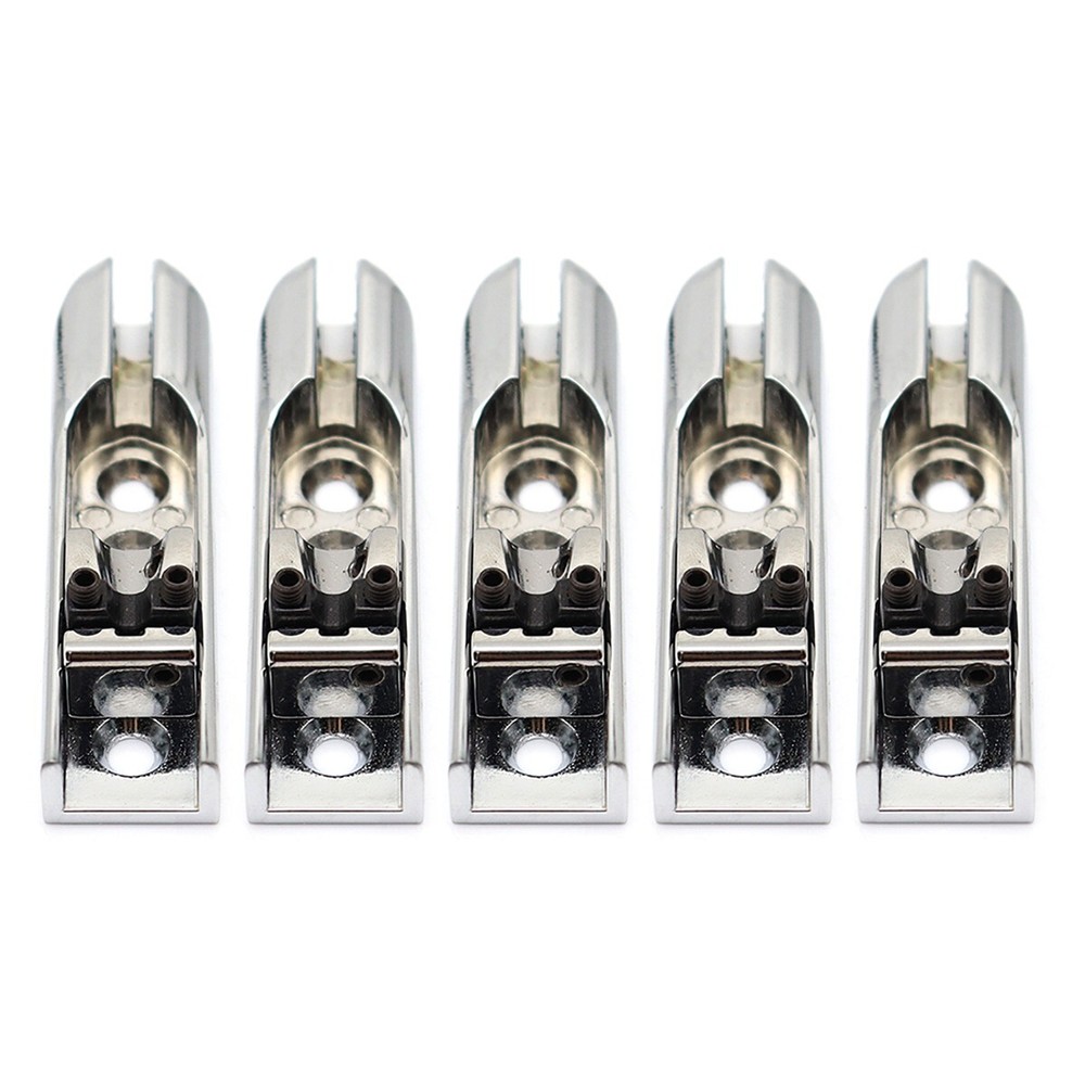 5 String Electric Bass Individual Tailpiece Single String Bass Bridge Silver-5Pc