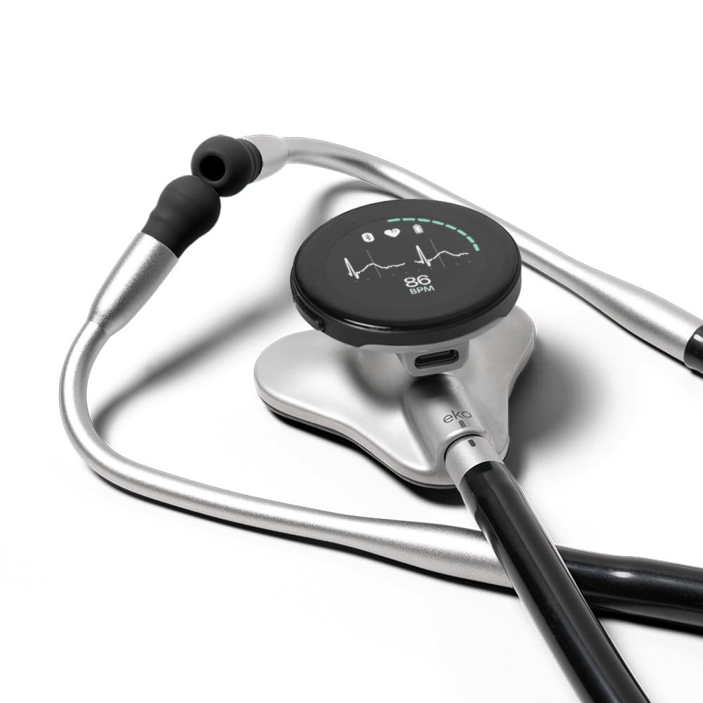 Eko CORE 500™ Digital Stethoscope — 40x Amplification, Active Noise Silver
