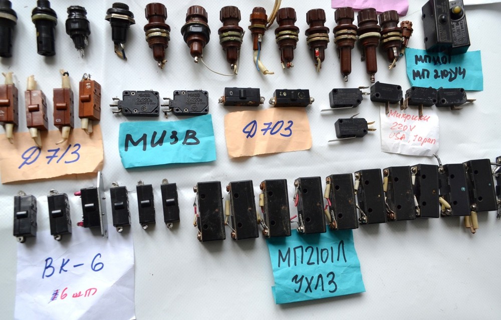 81PCS Set Vintage Soviet Variable Resistor Toggle Switch Push Button Fuse Socket