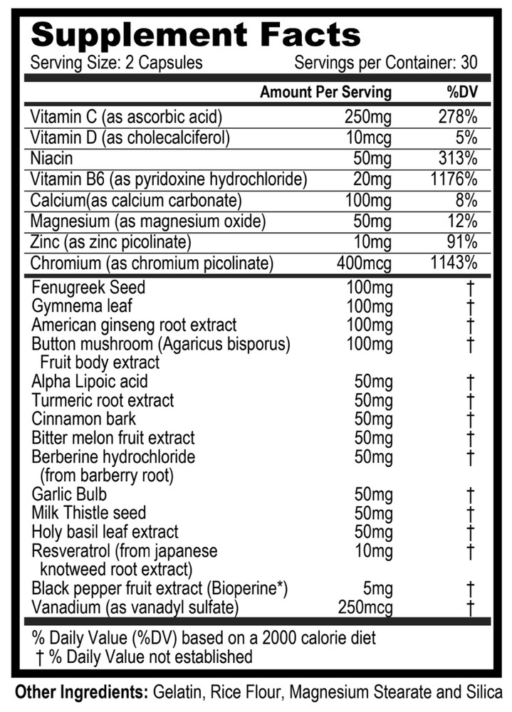 GLPro Blood Sugar Advanced Formula -60 Capsules