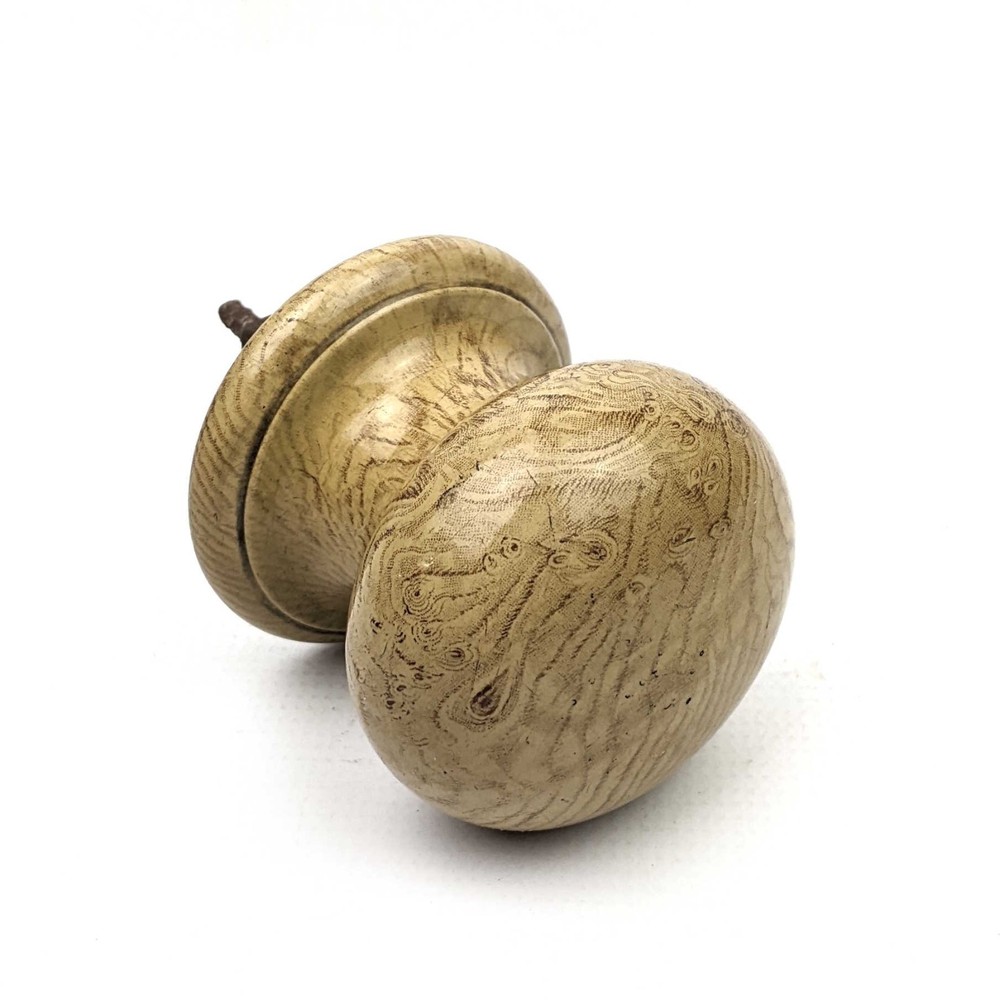 Rare Unusual Antique Large Grain Painted Ceramic Doorknob Pull
