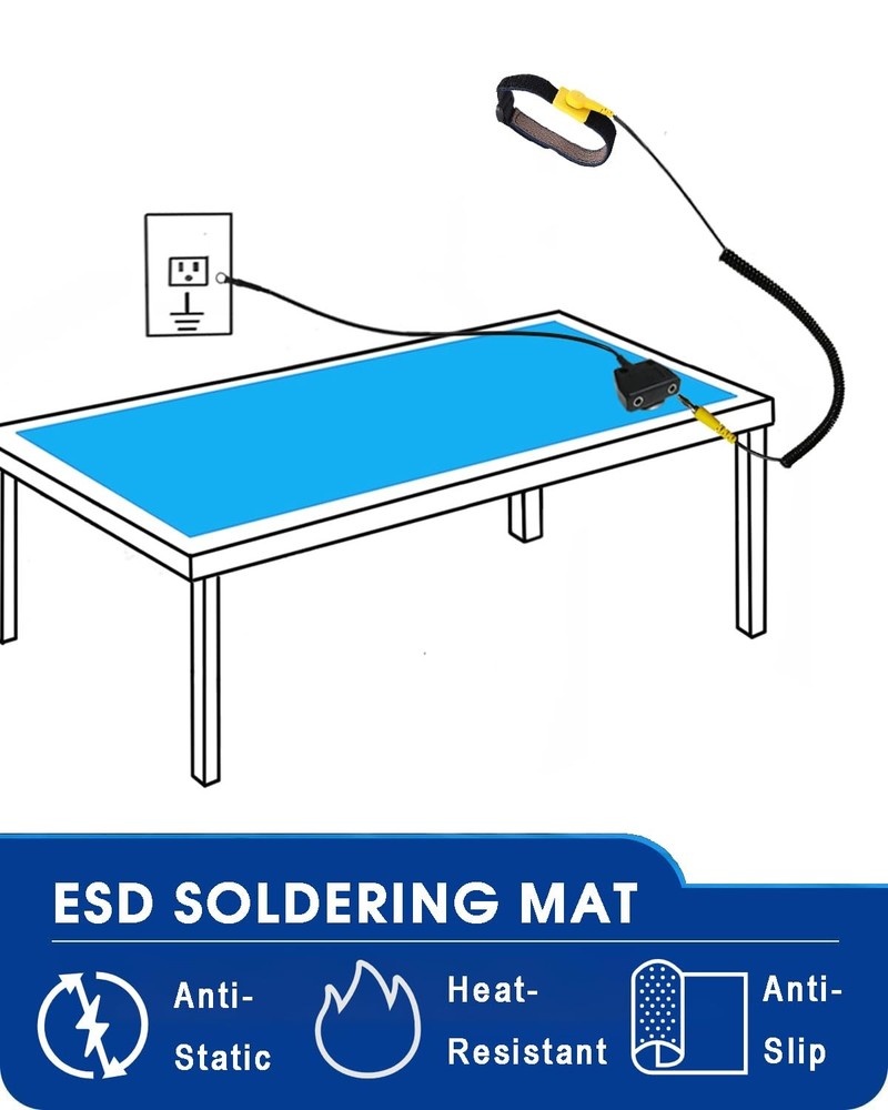 Anti Static Mat for Pc ESD Mat: 17"X25" Soldering Table Mat Kit Computer Elec...