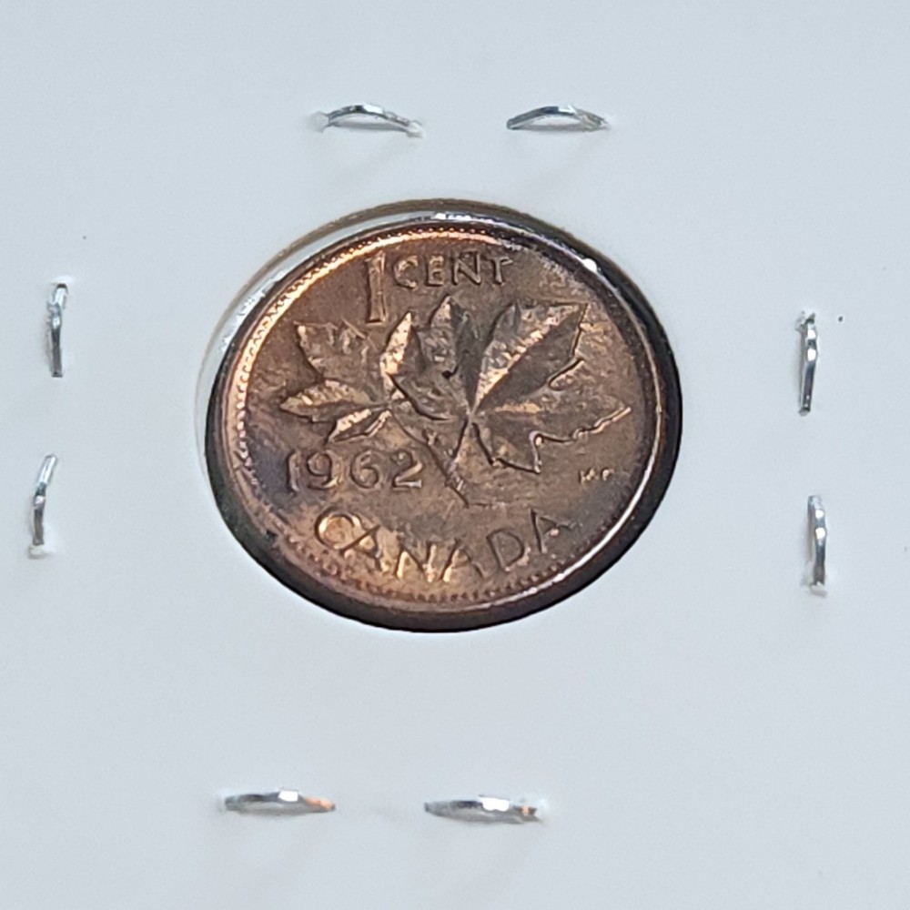 Canada 1962 One Cent Coin Maple Leaf Design Elizabeth II