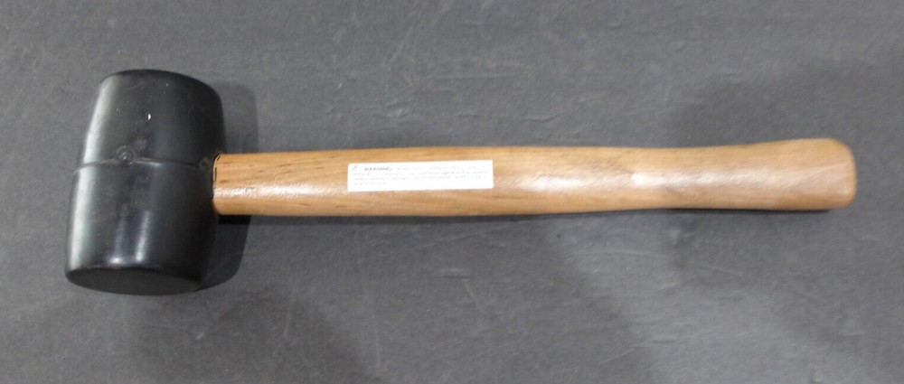 Strike Zone 8 oz Solid Rubber Mallet Solid Wood Handle 12" Long x 2" Dia. Head