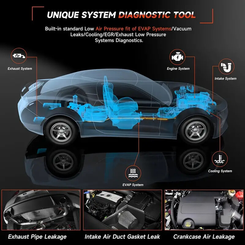 Ancel S100 Car Smoke Leak Detector EVAP System Testing Machine Vacuum Diagnostic