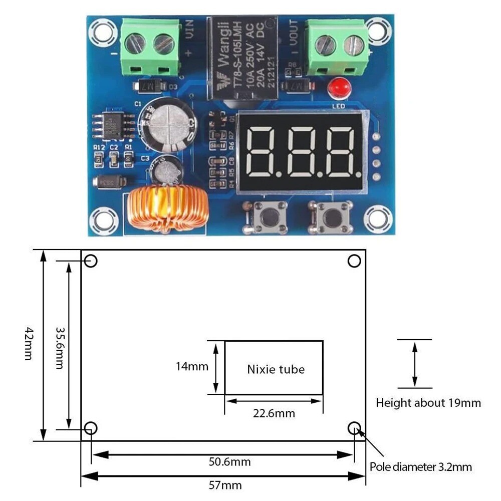 2 Pcs 12V-36V Battery Low Voltage cut off On Switch Controller Protection Module