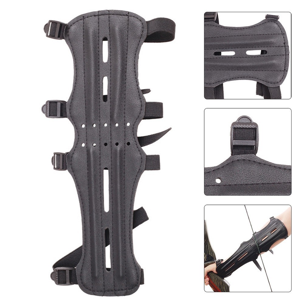 Extended Leather Guard for Bow Gear Practical Hole Design for Efficiency