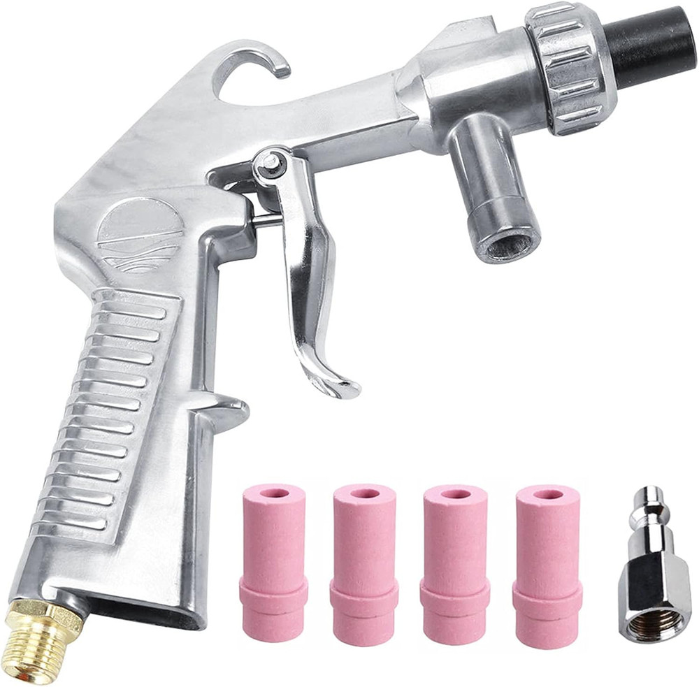 Sandblaster Kit Abrasive Sand Blasting Gun Rust Remove with Air Quick Adapter fo