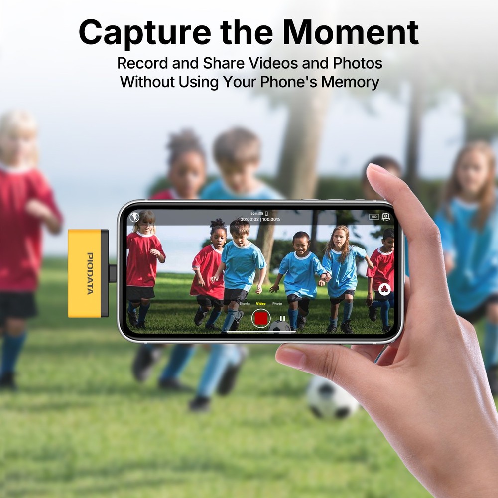 Micro SD Card Reader for USB C iPhone Android, Passthrough Charging Yellow/Black