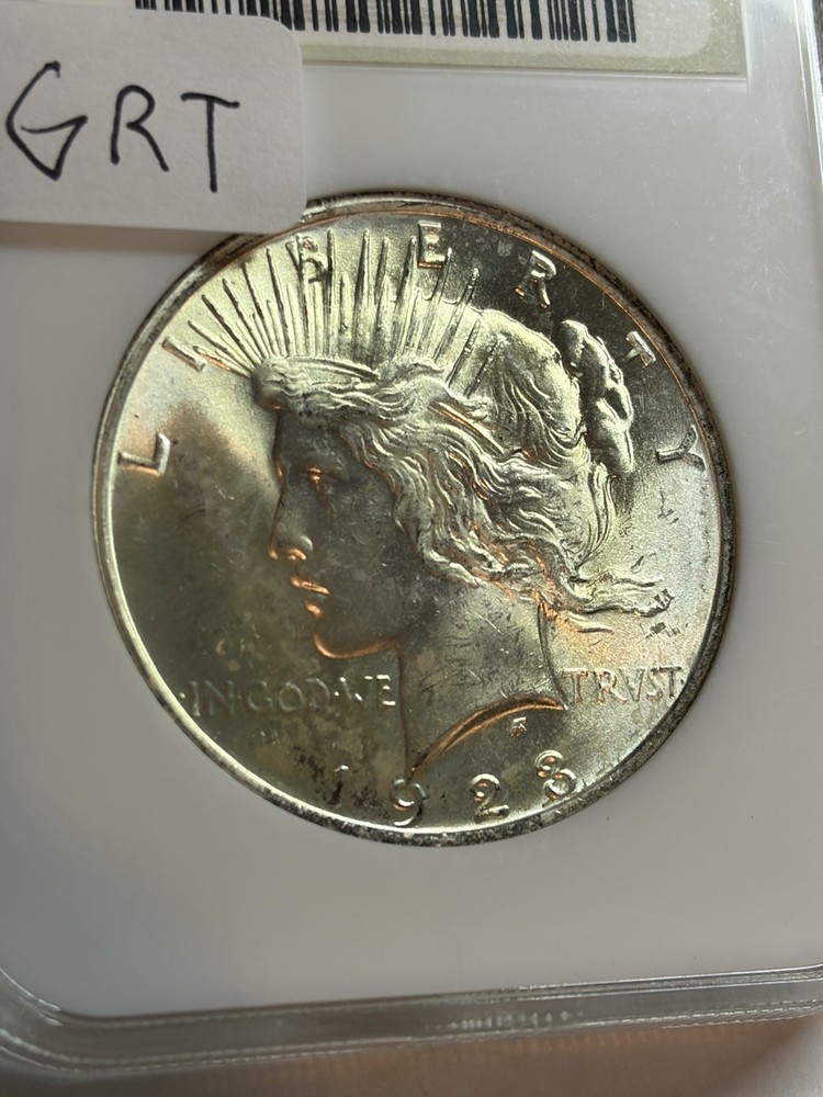 1923 P Peace Silver Dollar NGC MS65 Blast White Old Fatty Holder
