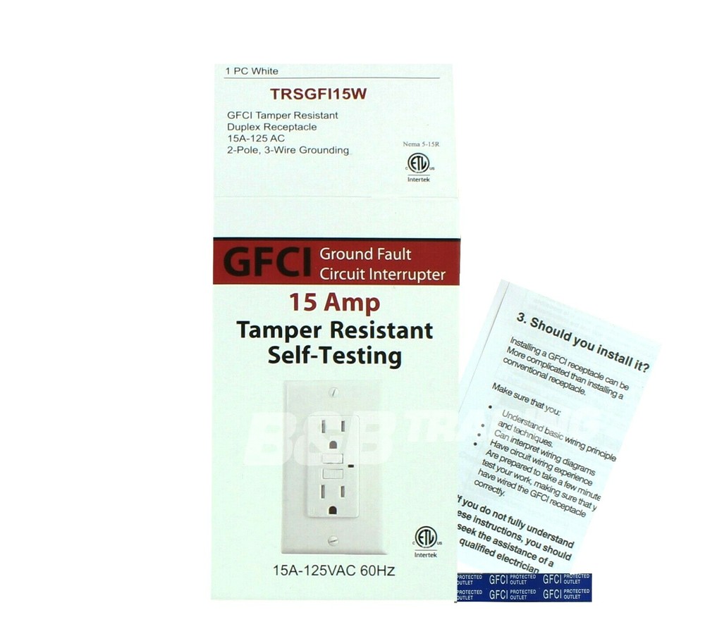 10 Pack GFCI 15AMP Tamper-Resistant Self-Testing Duplex Receptacles New