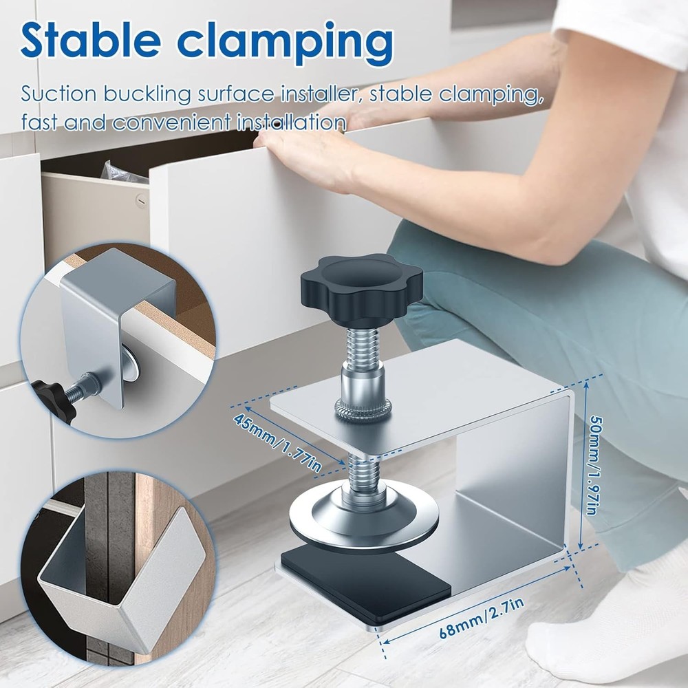 2 Pcs Drawer Front Installation Clamps,Drawer Fixing Clips,Adjustable Stable
