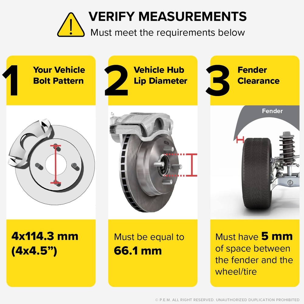 2pcs 5mm Hubcentric 4x114.3 Wheel Spacers (66.1mm bore) 4 inches, silver