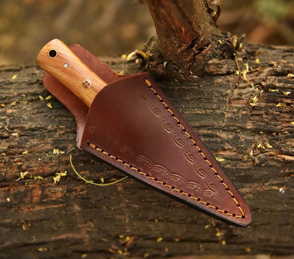 Fix Blade Double edge Dagger Damascus Blade Mini knife Boot Tactical With Sheath
