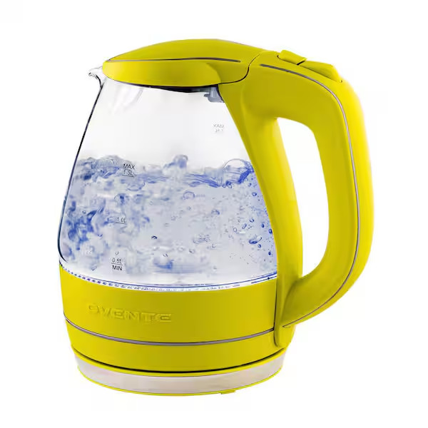 Illuminated 6.5-Cup Green Electric Kettle with Filter, Fast Heating and Auto-Shu