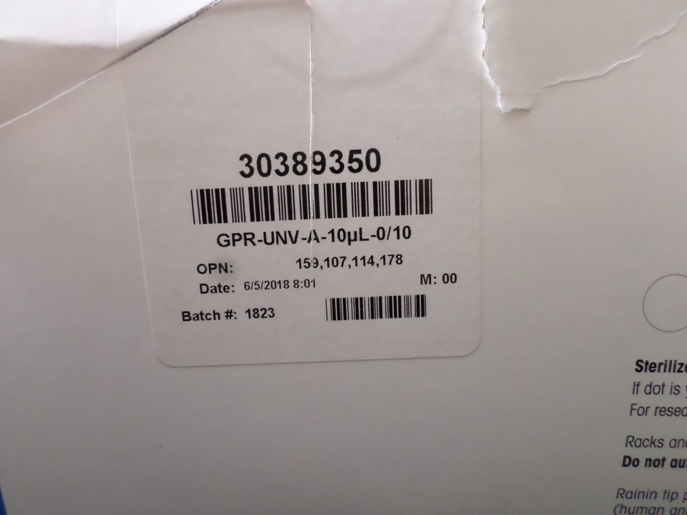 RAININ BioClean Empty Hinge Racks 10 Racks Lite Touch System 10µL 30389350