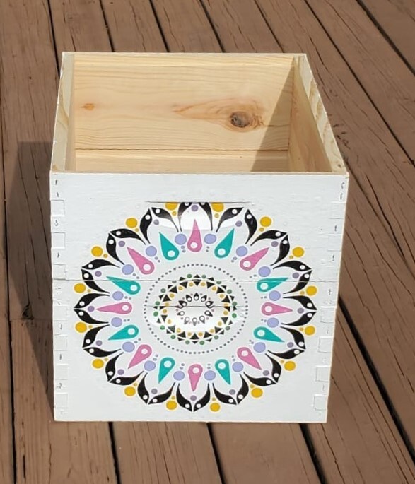 CUSTOM Painted decorated beehive (Deep/Brood and Medium/honey super) MANDALA