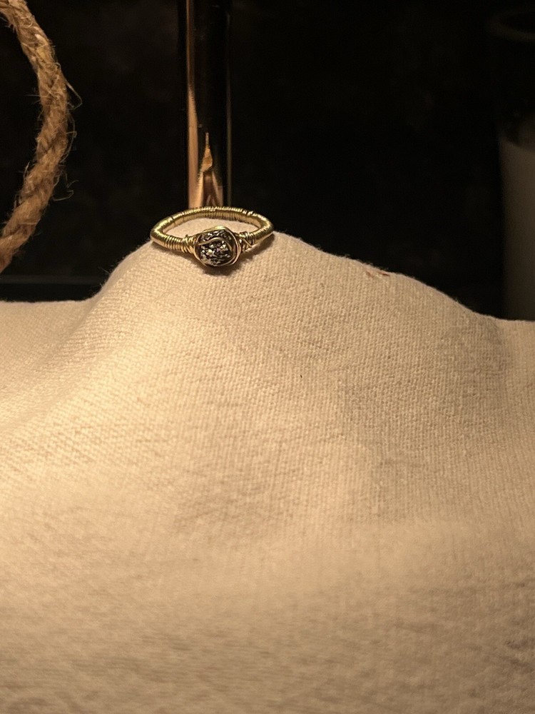 Handmade Pyrite And Gold Ring